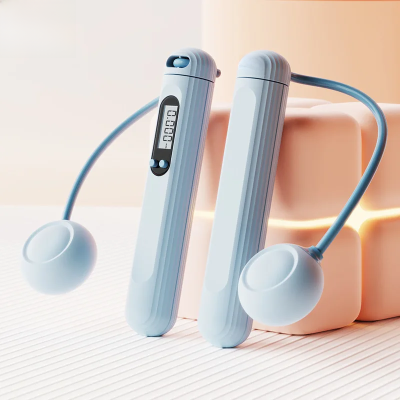 Corda de pular fitness, equipamento de exercício doméstico, corda de pular ponderada, repetições de contagem para crianças e adultos, sem necessidade: Preto