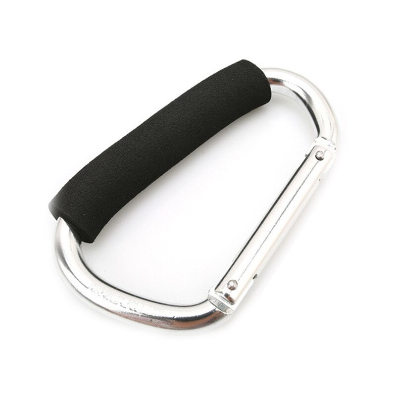 Baby Stroller Organizer Hooks Supermarket Shopping Bag Hook Clip Big Carabiner Aluminum Alloy Hook Stroller Accessories: Silver