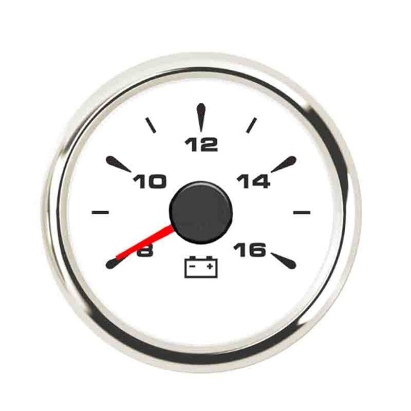 8~16V Waterproof Voltage Gauge 52mm Voltmeter Gauge With 8 Color Backlight Stainless Steel Golden Bezel Volt Meter Instrument