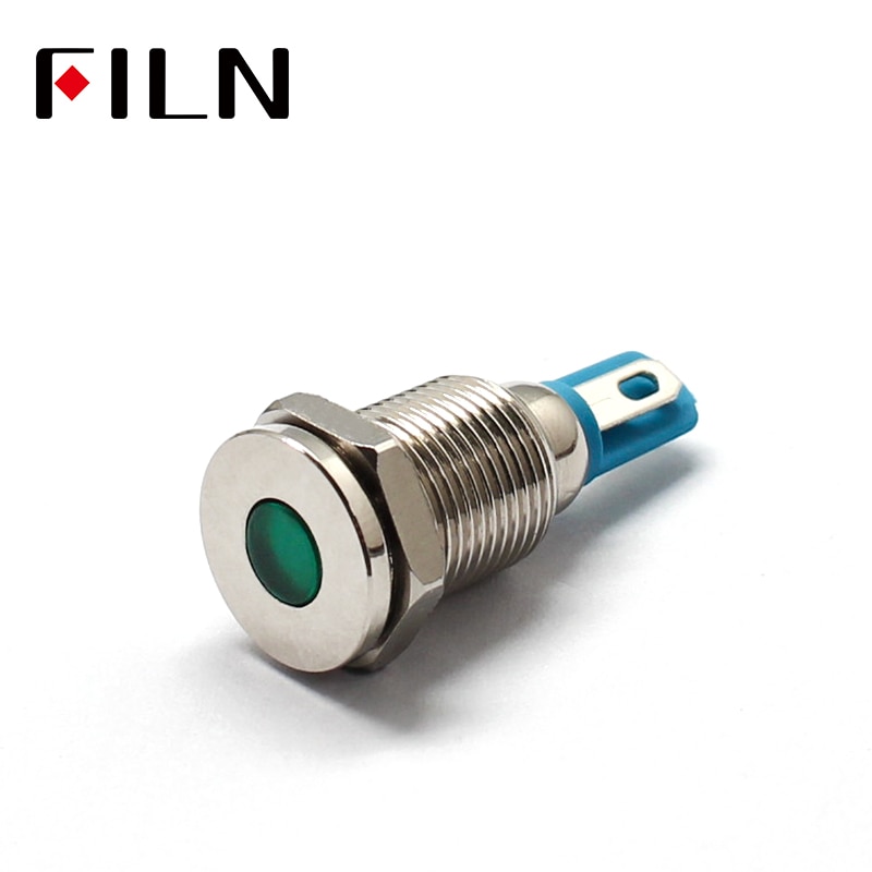 10mm LED Metalen Lampje Waterdichte IP67 Signaal Lamp 12 v Rood Geel Blauw Groen Wit Pilot Seal