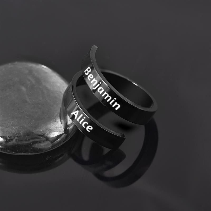 Simple Style Black Wrap Ring 316L Stainless Steel Men Finger Ring Wedding Engagement Band Jewelry Party