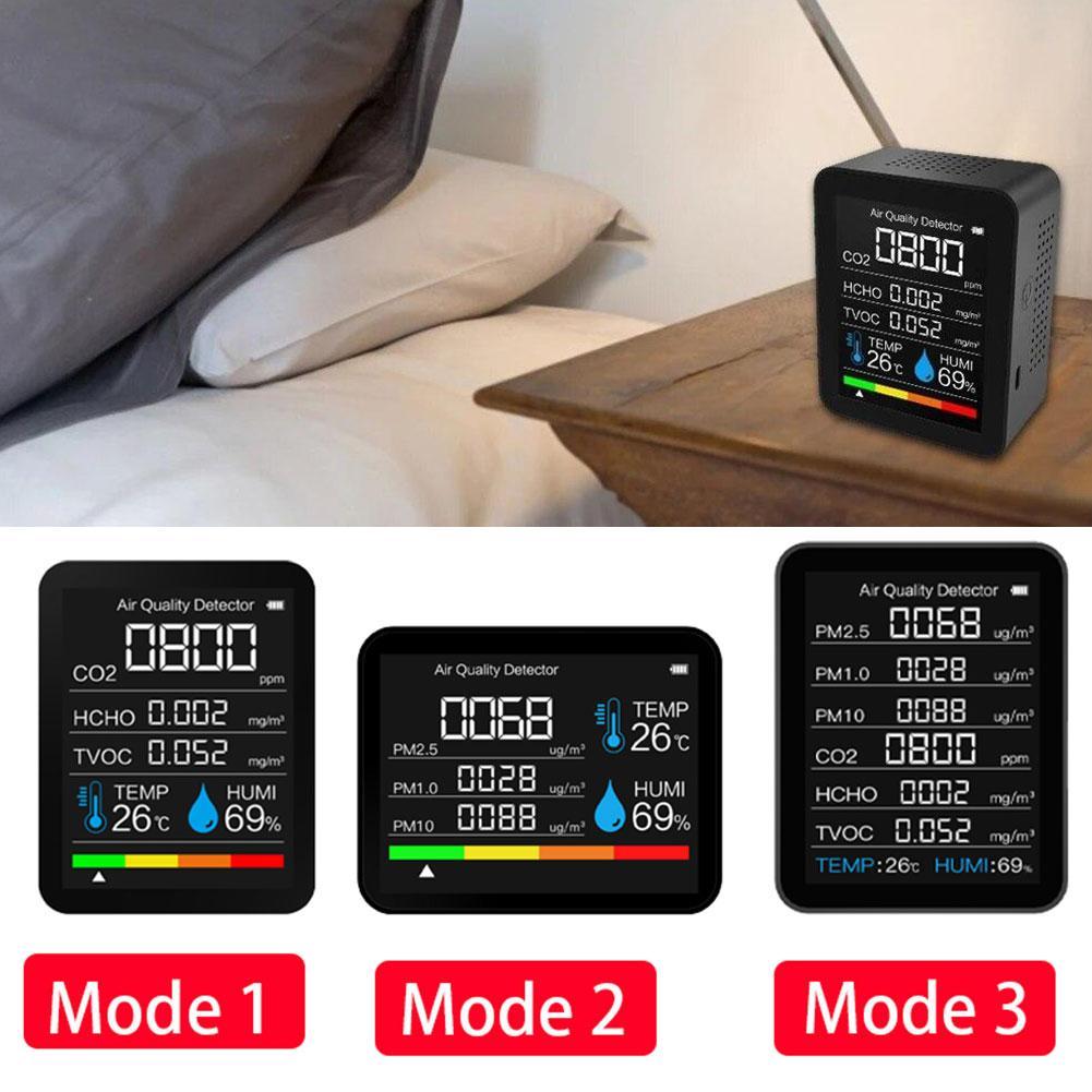 8 In 1 CO2 Meter Air Inspection Thermohygrometer Intelligent Gas Analyzer Digital Air Pollution Monitor