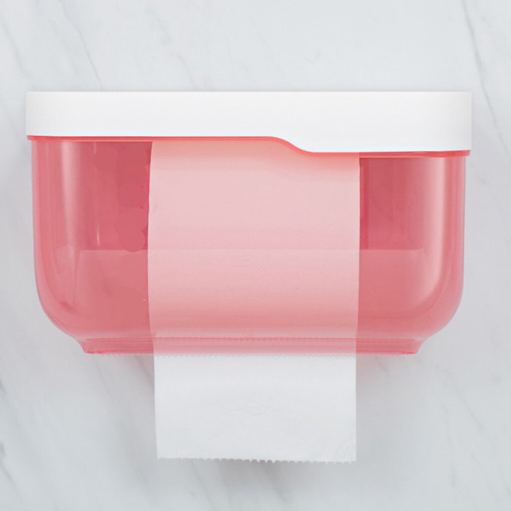 Zelfklevende Tissue Doos Badkamer Toiletrolhouder Dispenser Telefoon Houder: Pink L