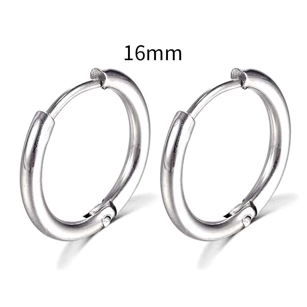 Simple Stainless Steel Small Hoop Earrings for Women Men Cartilage Ear Piercing Jewelry Pendientes Hombre Mujer: WHITE / Pure Gold Color