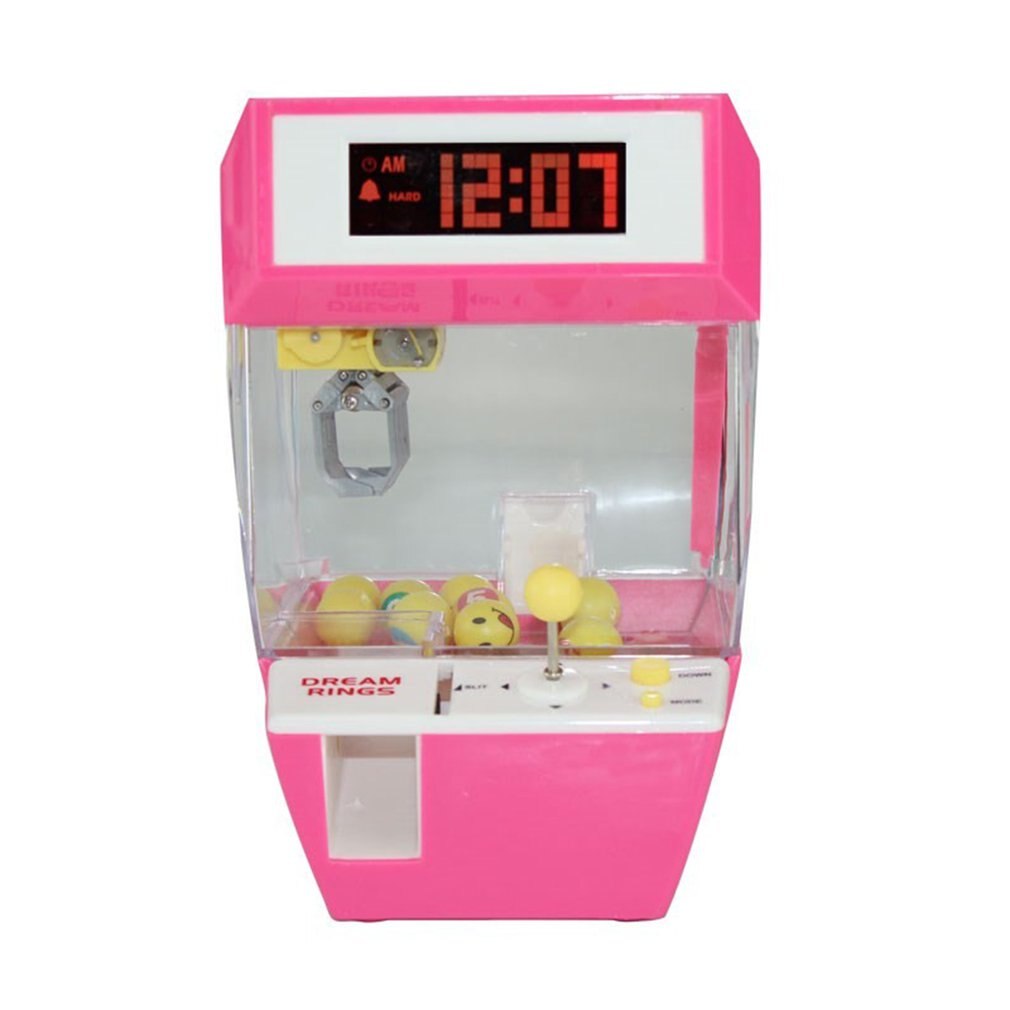 Coin Operated Candy Grabber Doll Balls Catcher Board Game Fun Toys Mini Crane Claw Machine With Alarm Clock For Kids Ball Set: Default Title