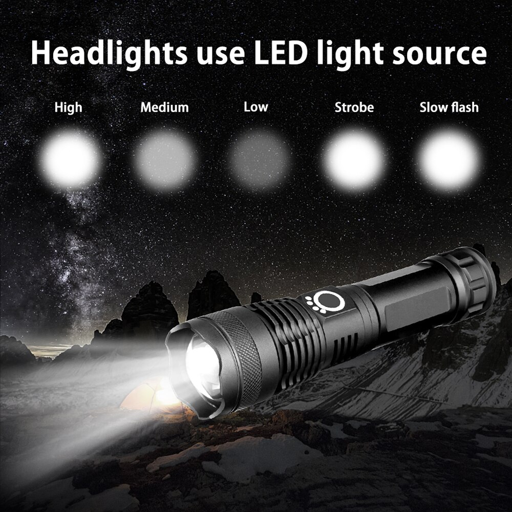 Newest XHP50 LED Bicycle Flashlight Most Powerful USB Rechargeable USB Zoom Bike Light Torch 18650 26650 for outdoor Bike Light