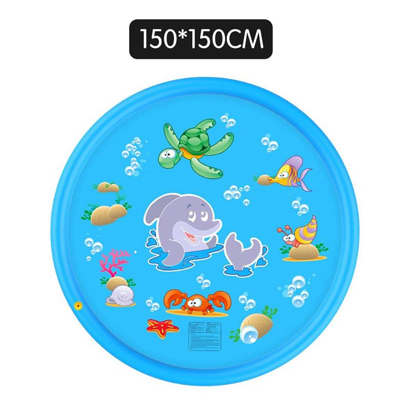 Cojín de Agua pulverizada inflable para piscina para niños y mascotas, colchoneta de agua para juegos de césped, juguetes rociadores para jugar al aire libre, 170cm: 02