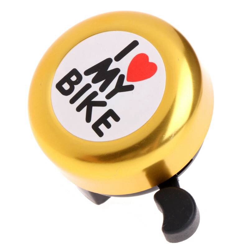 Fietsbel - 'ik hou van mijn fiets' fietshoorn - luide aluminium fietsbel mini fietsaccessoires voor volwassenen mannen vrouwen kinderen meisjes jongens bi: Default Title