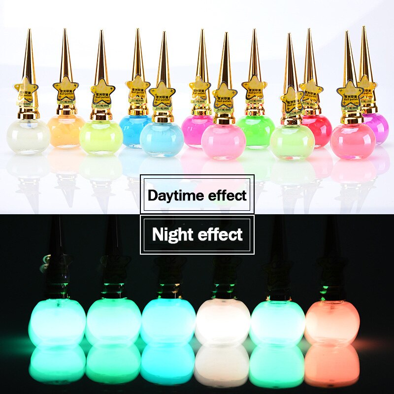 14ML Glow in The Dark Neon Paint Color Fluorescent Nail Polish Varnish Luminous Nail Art Manicure KG66