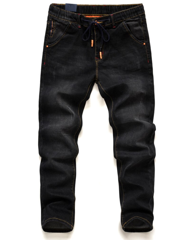 Grote maten jeans heren losse broek casual grote mannen broek elastische taille jong plus dikke losse versie van grote broeken