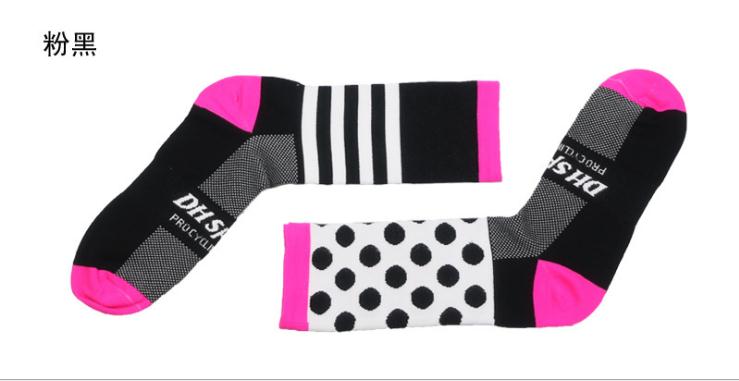 Sykkelsokker  (3 par/parti) dh sports /dh013 nylon herre dame sportssokker basketball utendørs tursokker: Svart / M 34-39