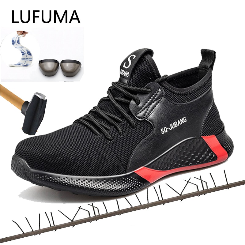 Hengittävät turvakengät miehille kesäiset kevyet työkengät teräskärkiset pistonkestävät työkengät tuhoutumattomat kengät: 42