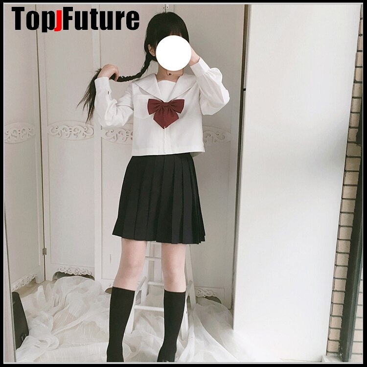 Uniforme de uniforme de estudiante japonés de estilo universitario, traje de uniforme de JK, traje de marinero ortopédico blanco, traje de clase de Falda plisada