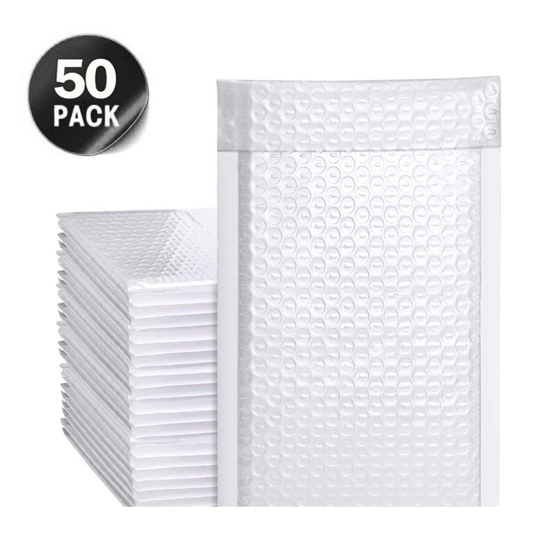 Purple 50Pcs Envelopes Bubble Mailers Padded Envelopes Envelopes Packaging Bags for Business Poly Envelopes Bag Packaging: White / 15*18cm