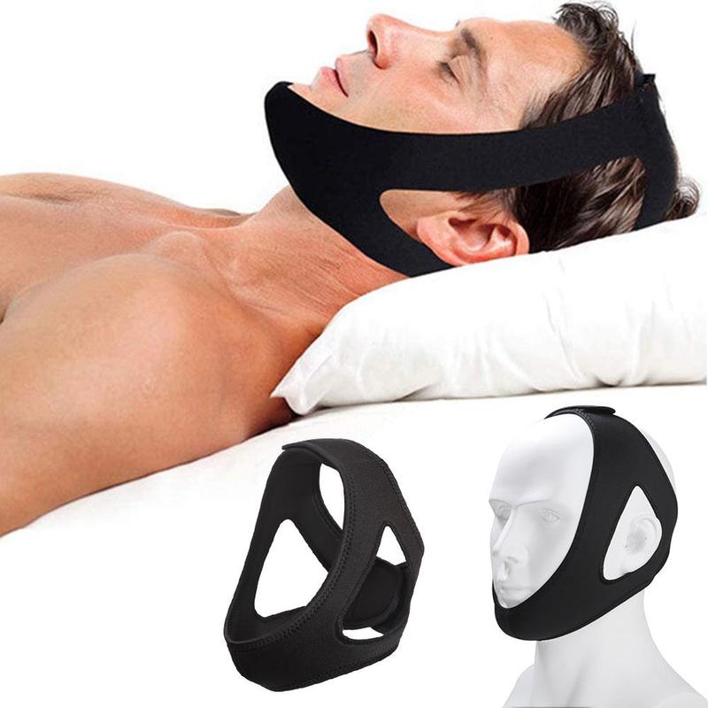 Anti Snurken Chin Riem Unisex Roze/Zwart Elastische Anti-Snurken Open Mond Ademen Kaak Bescherming Band Snore Stopper bandage