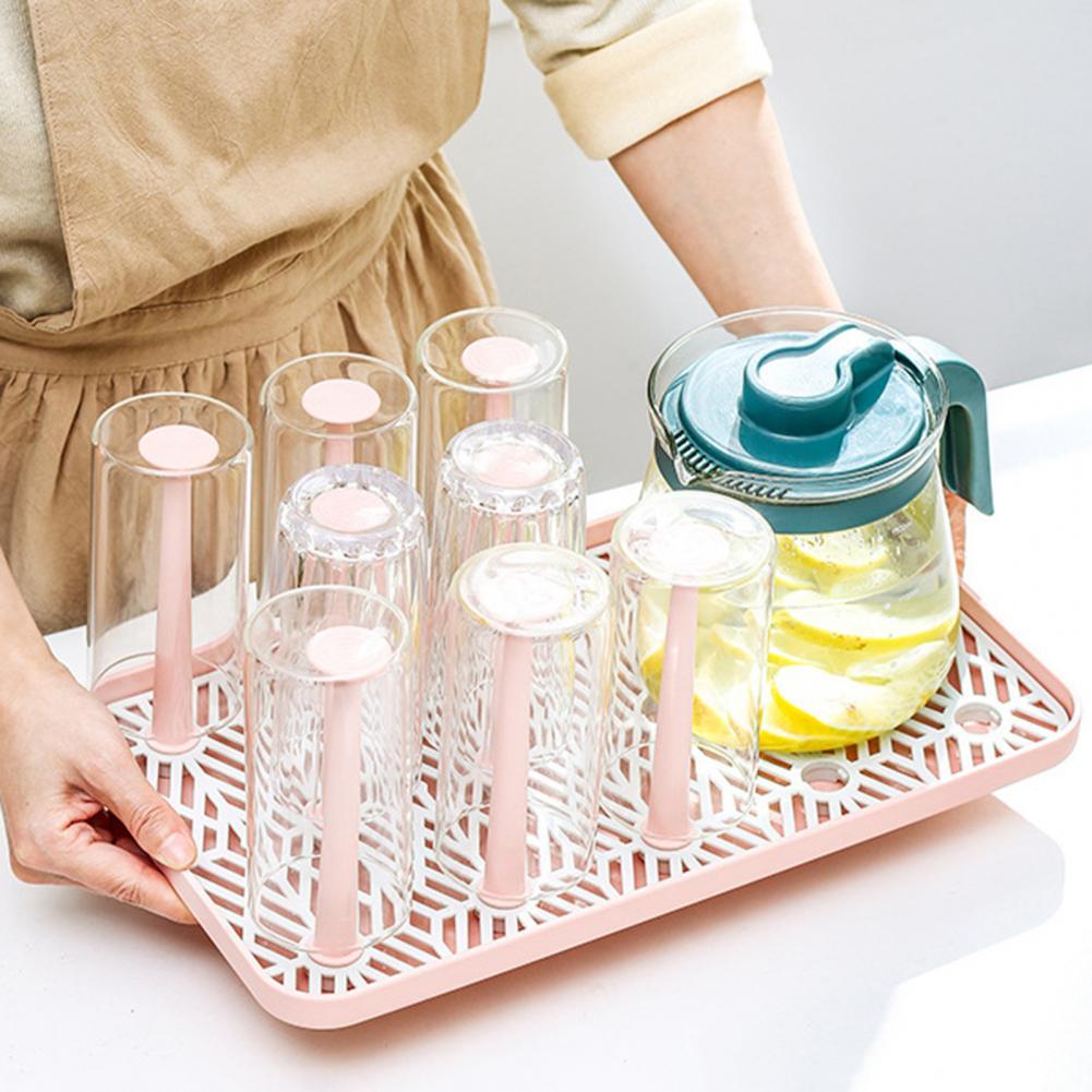 Dust-proof Cup Drying Rack Multifunctional Plastic Draining Glass Cup Holder Stand Water Mug Holder Home Decoration for Kitchen