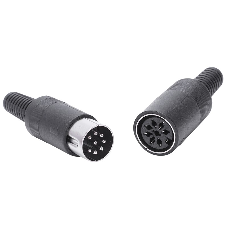 1 pair Black DIN 8-pin socket + socket o, AV port