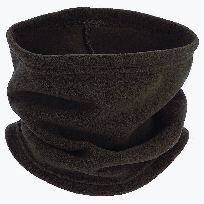 Mænds fleece termisk halsvarmer tubescarf ansigtsmaske hovedbeklædning beanie hatte til camping vandreture: Sort