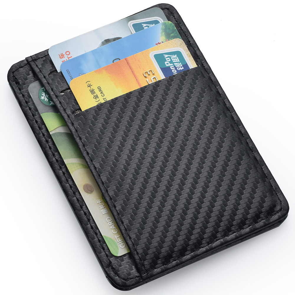 Carteiras masculinas finas e minimalistas com bolso frontal RFID com bloqueio de porta cartão de crédito carteiras de couro portáteis