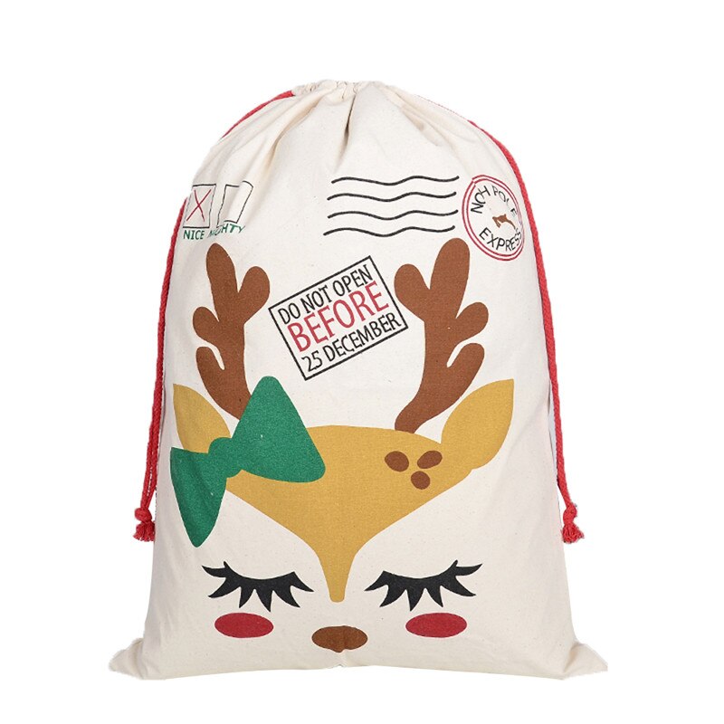 Bolsas de calcetín navideñas grandes, saco de de Papá Noel de Hessian, bolsa de decoración, de caramelo, bolsa con cordón de almacenamiento, 11 estilos: A