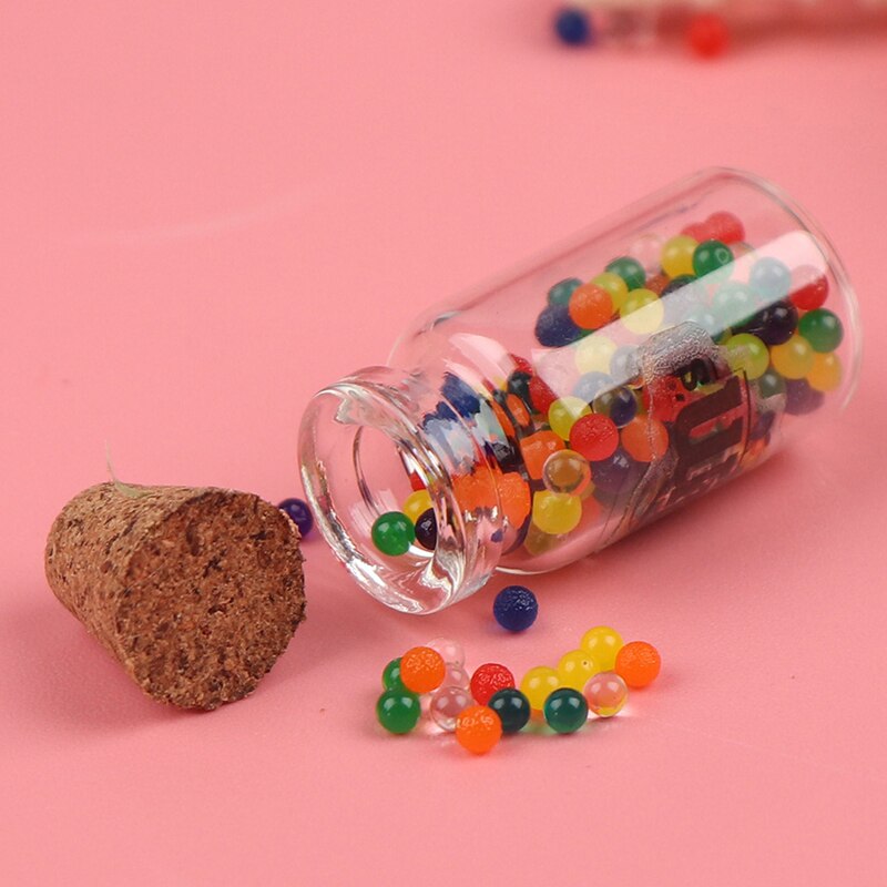 10Pcs 1/12 Dollhouse Miniature Accessories Mini Resin Candy Jar Simulation Candy Bottle Model Furniture Toy for Doll House Decor