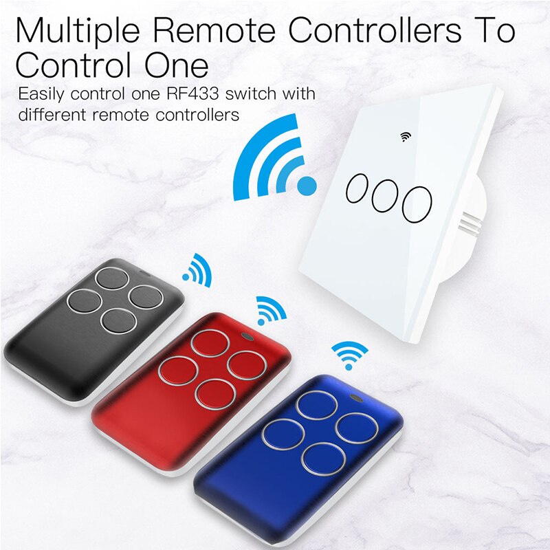 Wireless RF Receiver Learning Code Decoder 433MHz Remote Control Key 4 Channel Controller DIY Key for Switch Encoding 1527