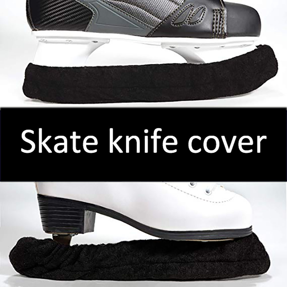 Cubierta de cuchilla para patines, Hockey sobre hielo, protectores de cuchillas, cubierta de tela de felpa suave para patines de hielo, Hockey y caminar, cubierta de tela, zapato 1 par