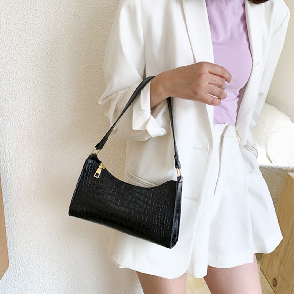 Messenger Handtassen Retro Alligator Patroon Vrouwen Schoudertassen Flap Pu Leer Casual Solid Crossbody Tassen Voor Vrouwen