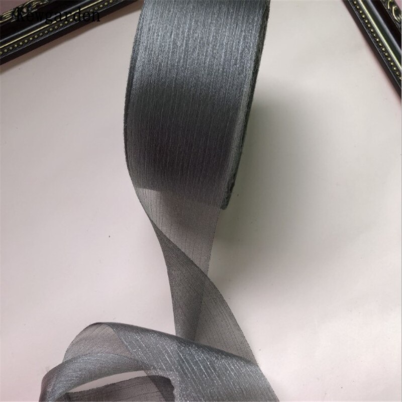 Kewgarden 6cm- stribet rynke tyl bånd håndlavet tape voile bånd gør-det-selv-sløjfe tilbehør bånd 50 yards