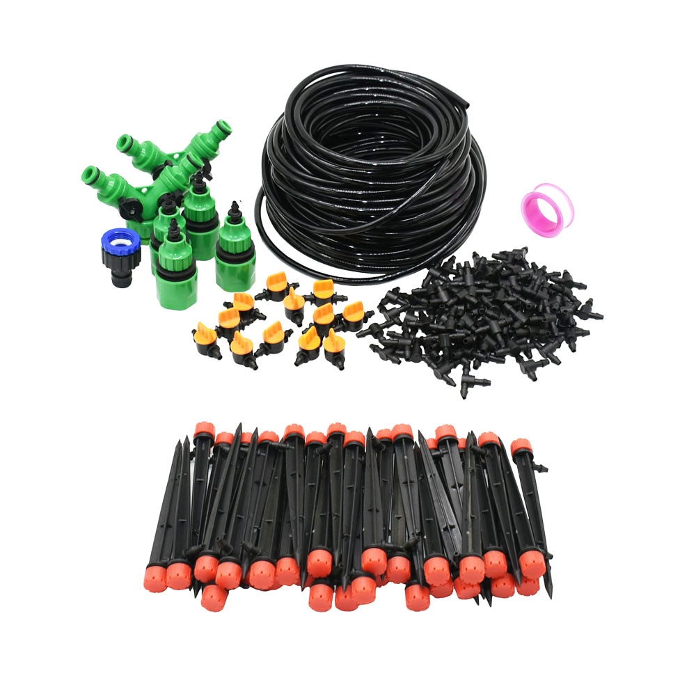 1/4" Hose Drip Irrigation System 360 Degree Adjustable 8 Hole Sprinkler Kit Garden Watering Inserting Ground Micro Flow Dripper