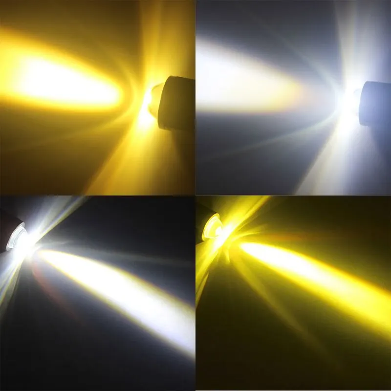 1PC H4 LED Motorfiets Koplamp H6 BA20D P15D CSP Led Lens Wit Geel Hi Lo Beam Spotlight Motor scooter Running Lamp