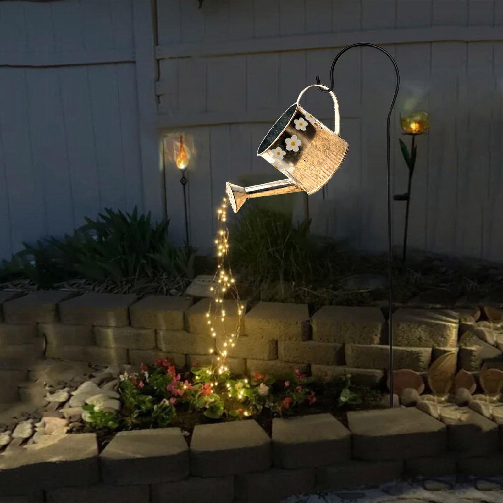 Star Douche Tuin Art Licht Gieter Lichten Solar Waterval Lights Outdoor Garden Decor Led Lamp Yard Romantische Decoratie