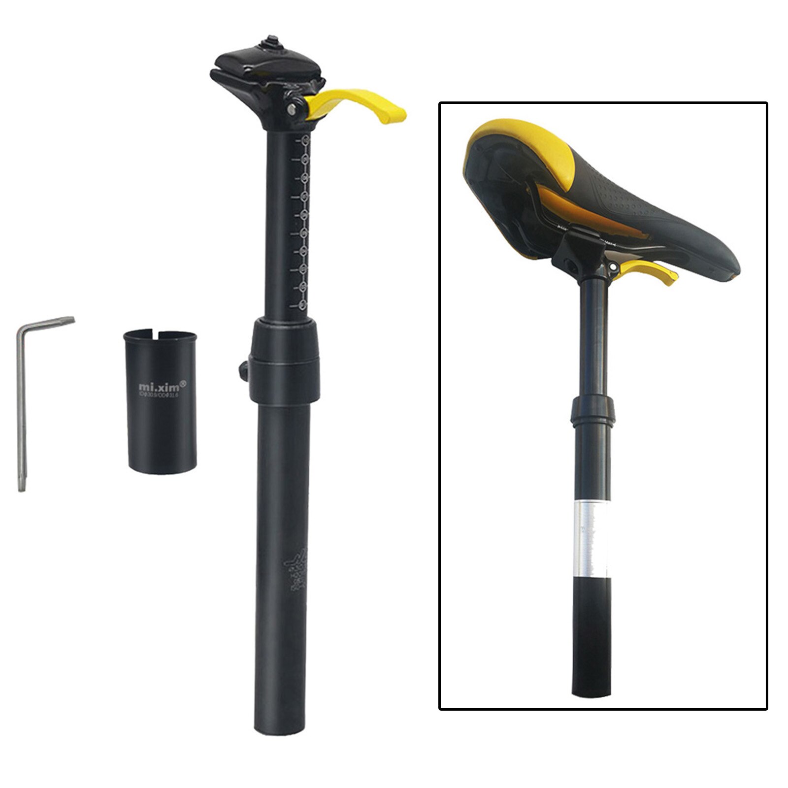 Fiets Verstelbare Zadelpen Zadelpen Zadel Pole, Kalibratie Op Oppervlak Helpt Verhogen Hoogte Van Zadel: 31.6mm