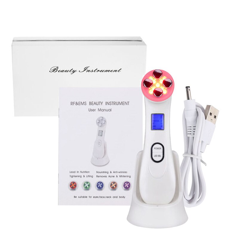 Electroporation LED Photon facial RF Radio Frequency Facial EMS Mesotherapy Face skin rejuvenation remover Wrinkles: with box
