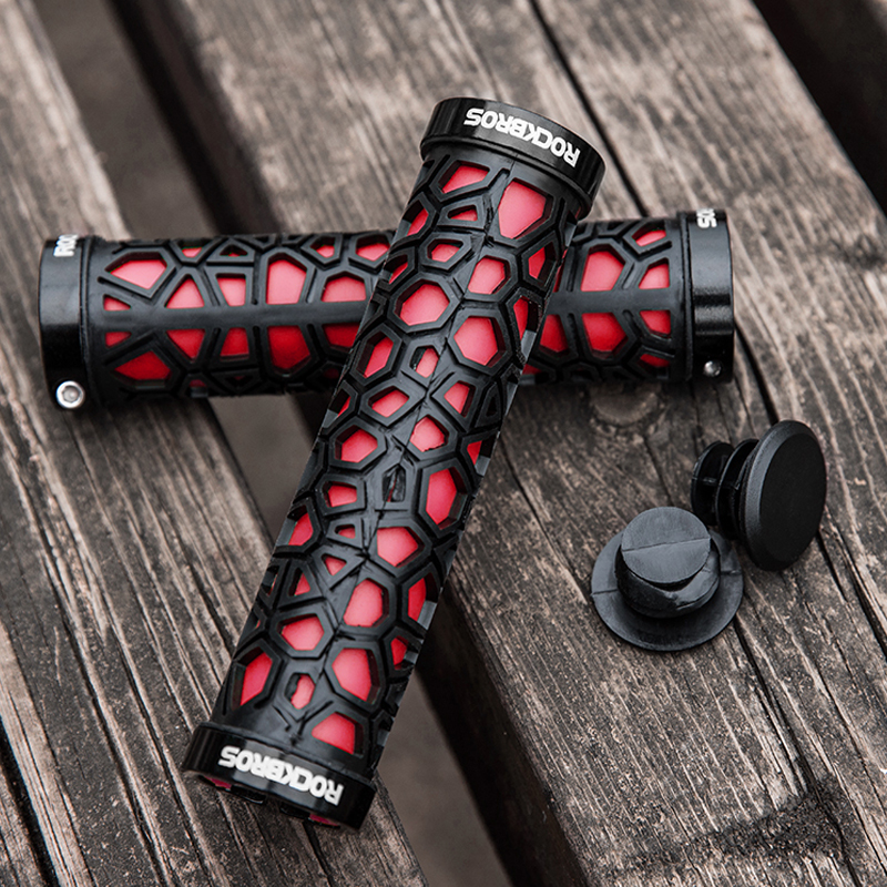 Rockbros sykkelhåndtak sykkelhåndtak gummi låsing på ultraight mtb-grep antiskli støtdempende sykkelstyr sykkel deler