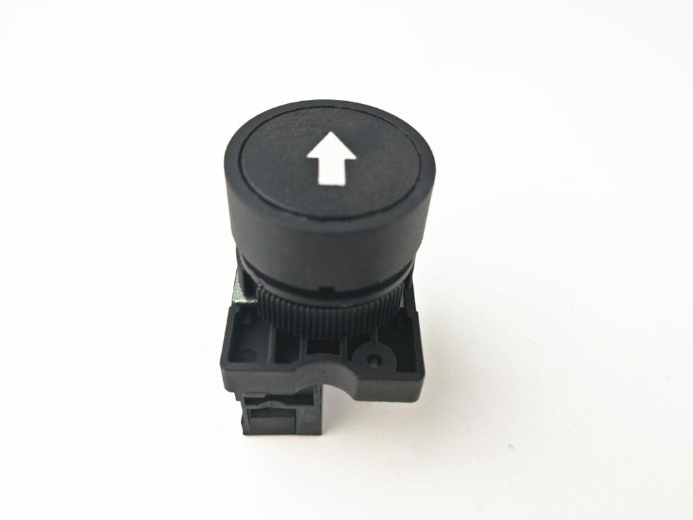 Self reset button switch 22mm start stop button with the arrow symbol XB2 flat touch switch button: black