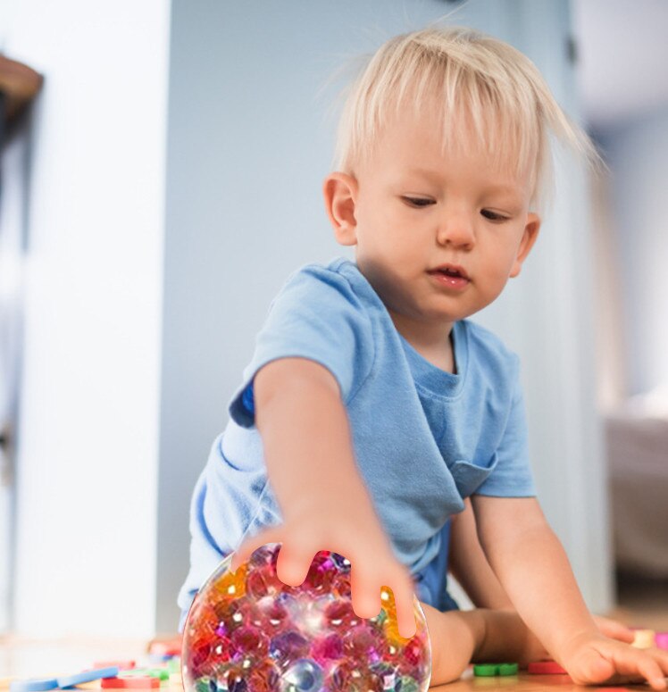 3 stücke Farbige Ball 6,5 cm Kristall entlüften Drückt Farbigen Perle Ball Dekompression Trauben Ball Kann Selbst-Klebstoff auf Glas Spielzeug
