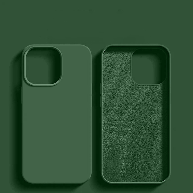 Funda de teléfono de lujo a prueba de golpes 16 Pro Max para iPhone 16 Pro Max, fundas de silicona líquida para Apple iPhone 16 Plus, funda suave para parachoques: ABS / Verde esmeralda