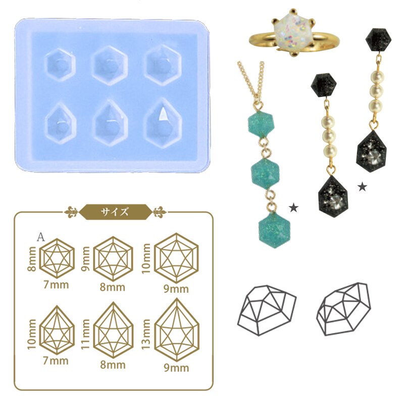 1PC wisiorek Craft DIY przezroczyste żywicy UV płynnego silikonu połączenie formy do DIY dokonywanie znalezienie akcesoria: Złota