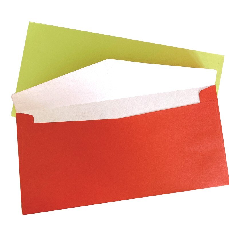Lot de 5 enveloppes en papier couleur bonbon, 220x110mm, carte de vœux, papeterie ,