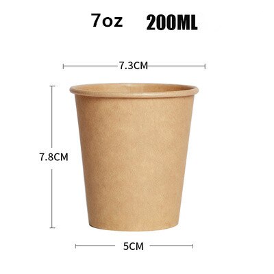 100pc/pack 2.5/4/7/8oz Disposable Paper Cups Kraft Paper Cups Coffee Milk Cup Paper Cup For Drinking BirthdayParty Supplies: 7oz
