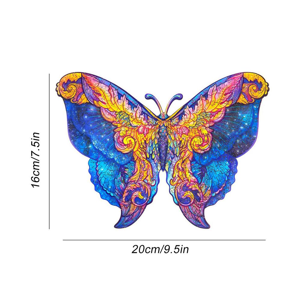 Wolf Shape DIY Wooden Puzzle For Adults Children Wooden Puzzles Animal Wooden Jigsaw Puzzle for Kids Toys: A5 butterfly