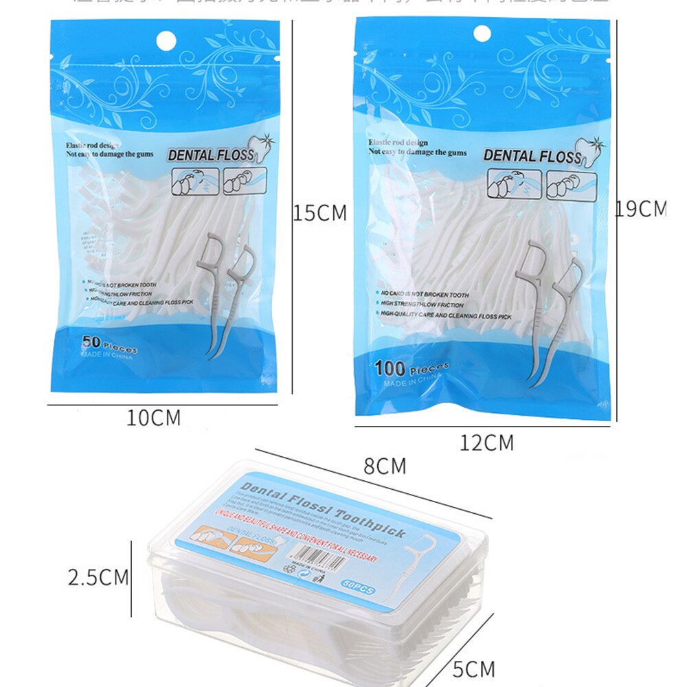 Disposable Flossers Sticks with Portable Travel Case Suitfor Family 50pcs/100pcs Mini Toothpick Box for Hotel Travel EIG88