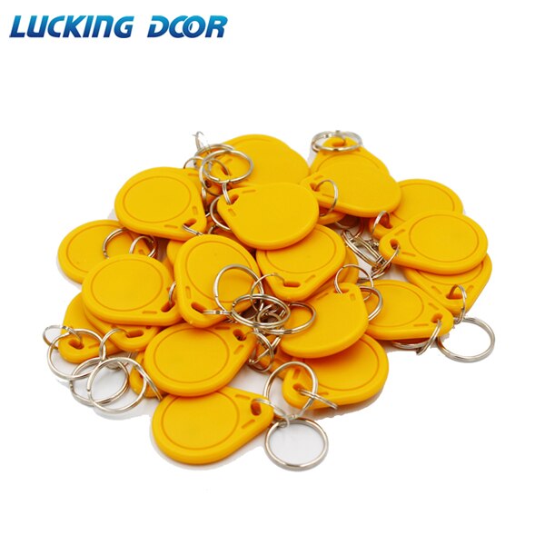 100 Stuks 13.56 Mhz Ic M1 Keyfobs Tags Toegangscontrole Rfid Key Finder Card Token Aanwezigheid Management Sleutelhanger: yellow 100pcs