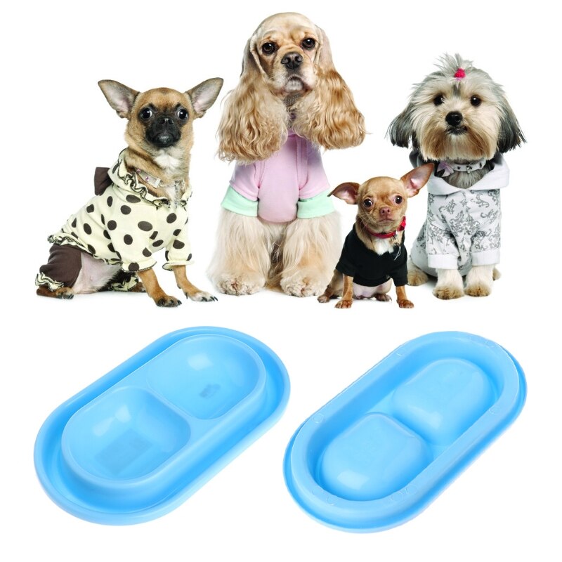 Voerbak voor huisdieren, dubbele plastic voerbak, anti-mieren voerbak voor honden, katten en puppy's