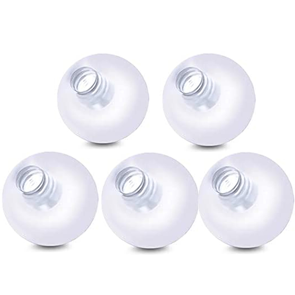5/35 st 14g 16g ersättningskulor kroppssmycken rostfritt stål klar akrylkula för piercingstång skivstångsstift delar diameter: Vit / Ren guldfärg