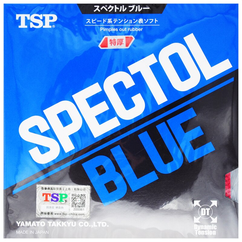 Tsp Spectol rojo/azul crudo de goma para mesas tenis goma Pips Out con esponja de Ping Pong ataque rápido