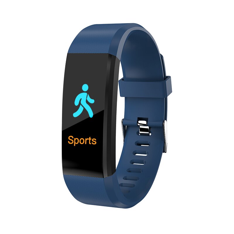 Smart Bracelet Watch Man Wen Waterproof Blood Pressure Measurement Fitness Tracker Camera control Pedometer TPU Smart Band: Blue