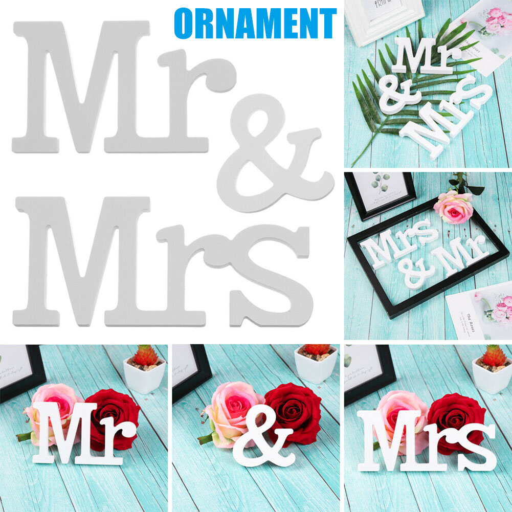 Decoratie Bruiloft Receptie Teken Mrs En Mr Houten Brief Ornament Tafel Decor AIA99: Default Title