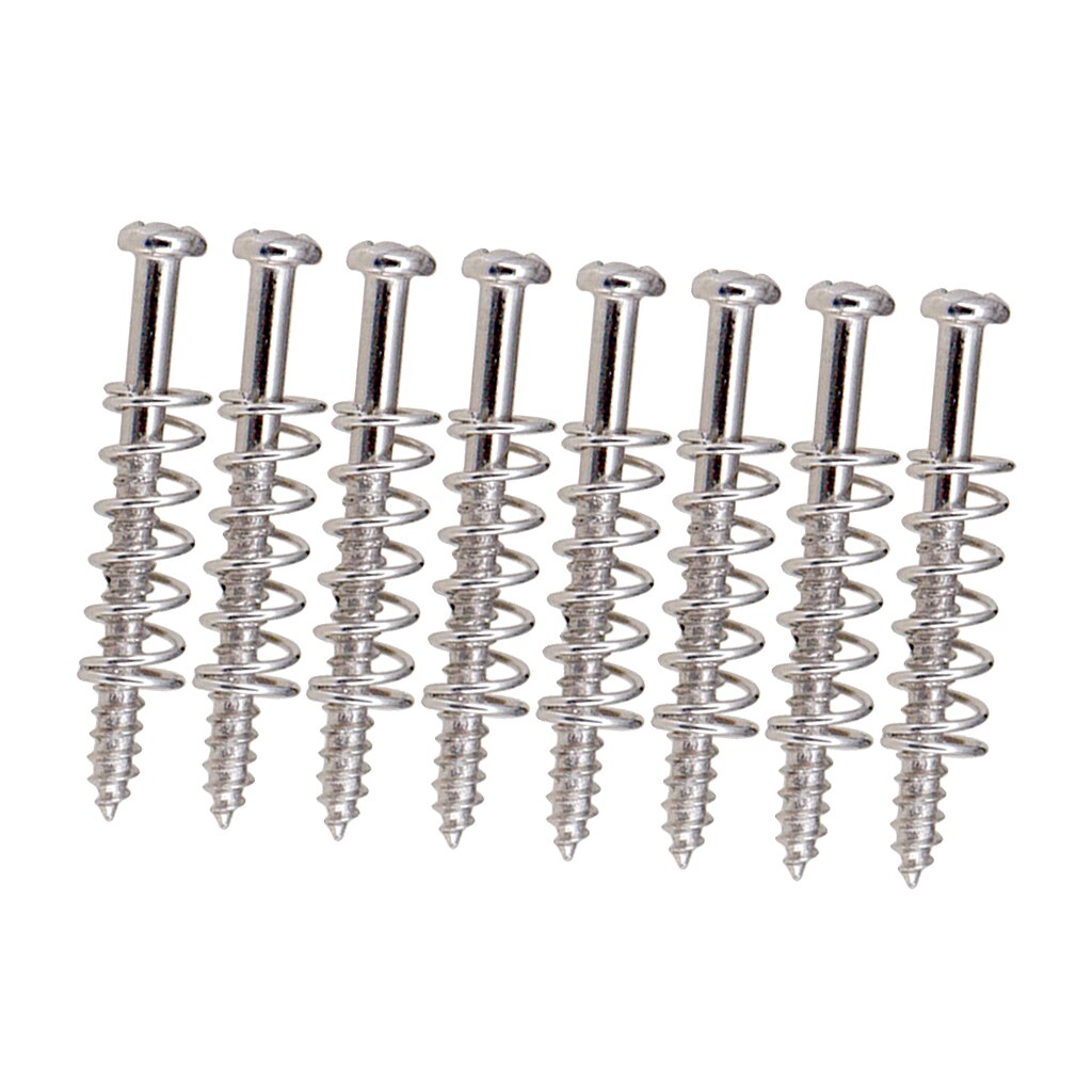 Tornillos de pastilla Humbucker portátiles, juego de resortes rectos, piezas de repuesto, tornillos de anillo de montaje de pastilla para guitarra eléctrica/bajo: Silver